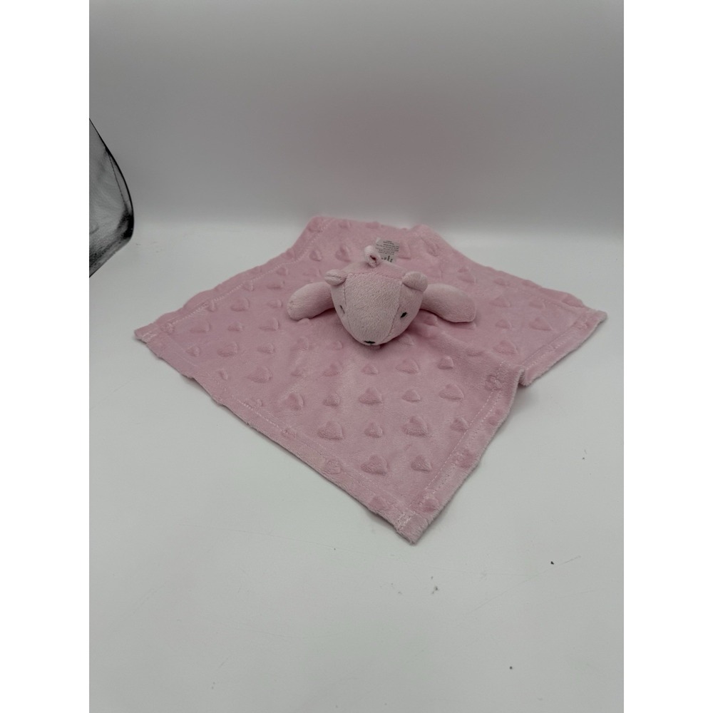 Starting Out Pink  Bear Lovey Minky Heart Dots Baby Security Blanket